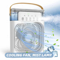 10 Inches | Large Size Portable Air Conditioner Fan | Usb Electric Fan With Led Night Light, Fine Mist Water, And Humidifier Function